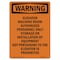 Signmission OSHA Warning Sign, 14" Height, Rigid Plastic, Elevator Machine Room Authorized, Portrait OS-WS-P-1014-V-13146 - alternate 1